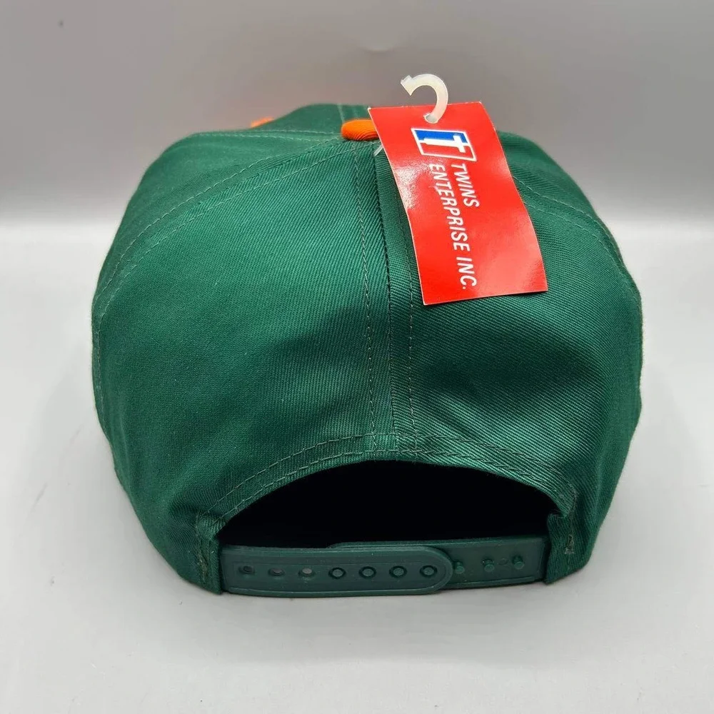 Vintage Miami Hurricanes Hat Men Green Twins Enterprise Snap Back Cap New